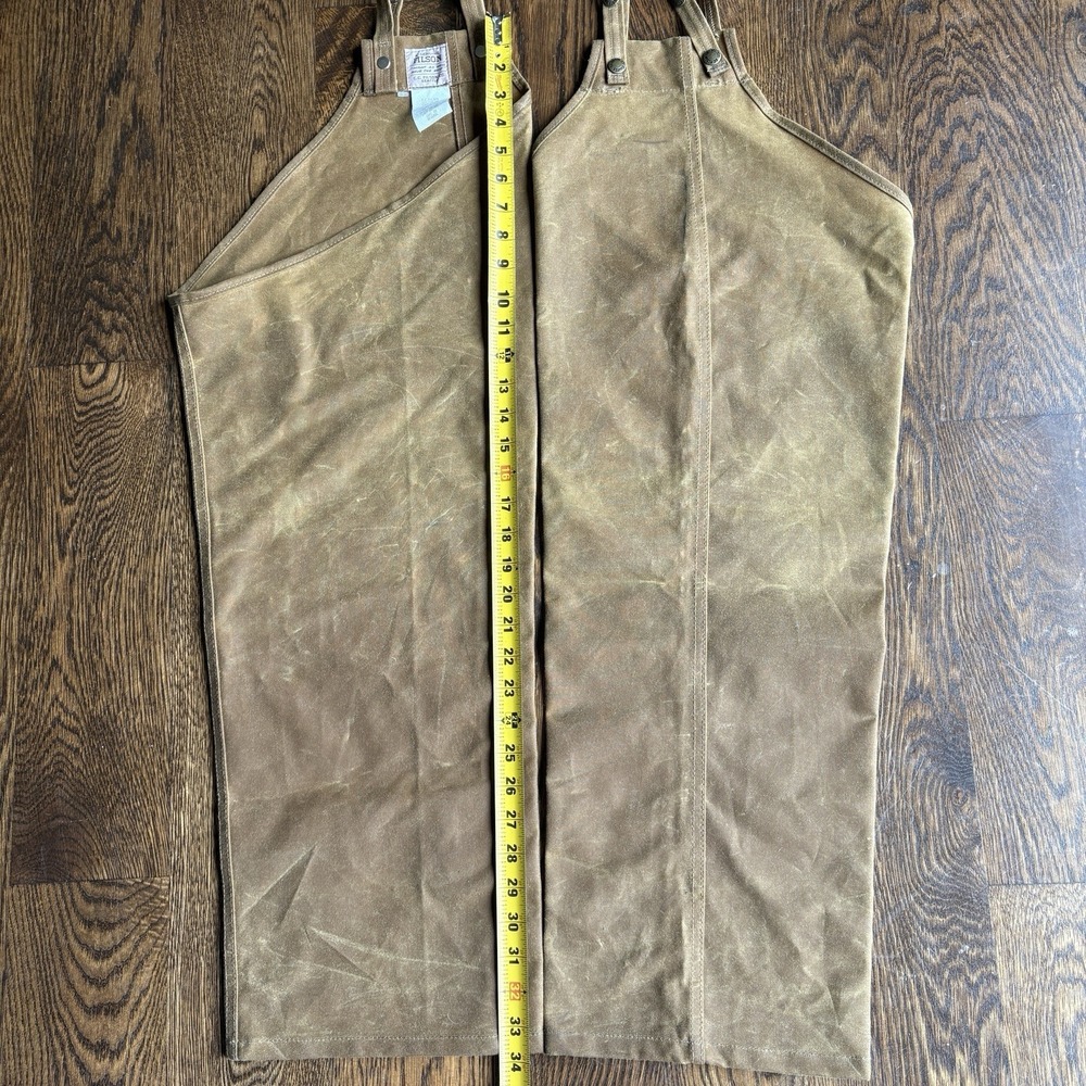 Filson 20007 Single Tin Cloth Chaps Waxed Canvas Hunting Brush Pants Outdoor S-M - Picture 8 of 9